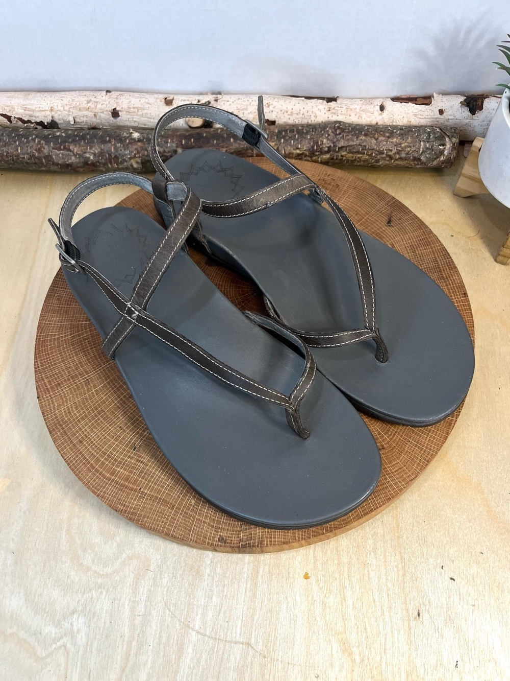 Chaco Rowan Leather Strappy Sandals | Taupe Brown & Grey | Women’s Size 10 - Picture 6 of 14
